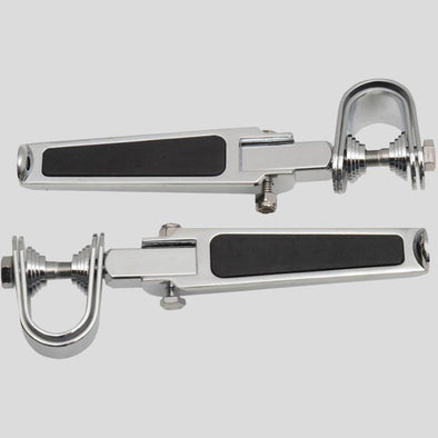 Clamp on Passenger Foot Pegs w/Rubber Inlay Cycle Refinery