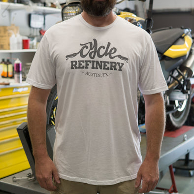 Cycle Refinery Short Sleeve T-Shirt Mens - White Cycle Refinery