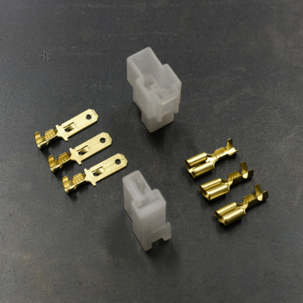 Connector Pair - 2-pin locking w/6.3mm spades Cycle Refinery