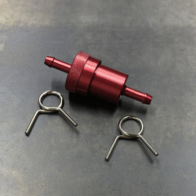 Fuel Filter, Anodized Aluminum 1/4" barb ( Multiple Colors Available ) Cycle Refinery