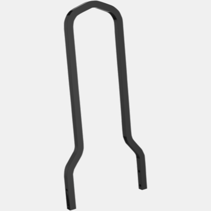 Sissy Bar - Black/Square, 15.5 Tall Cycle Refinery