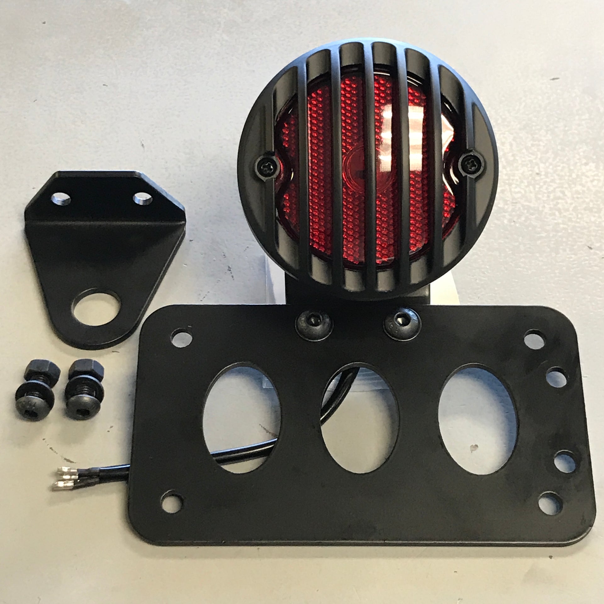 LED Tail Light License Plate Bracket Grid Cycle Refinery