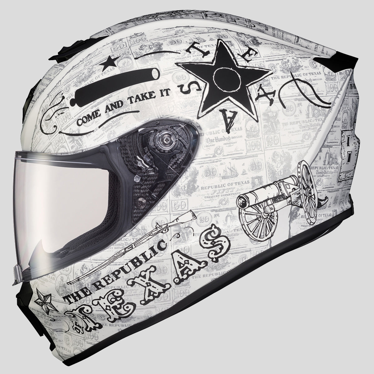 Scorpion EXO-R420 -  Lone Star White/Black Cycle Refinery